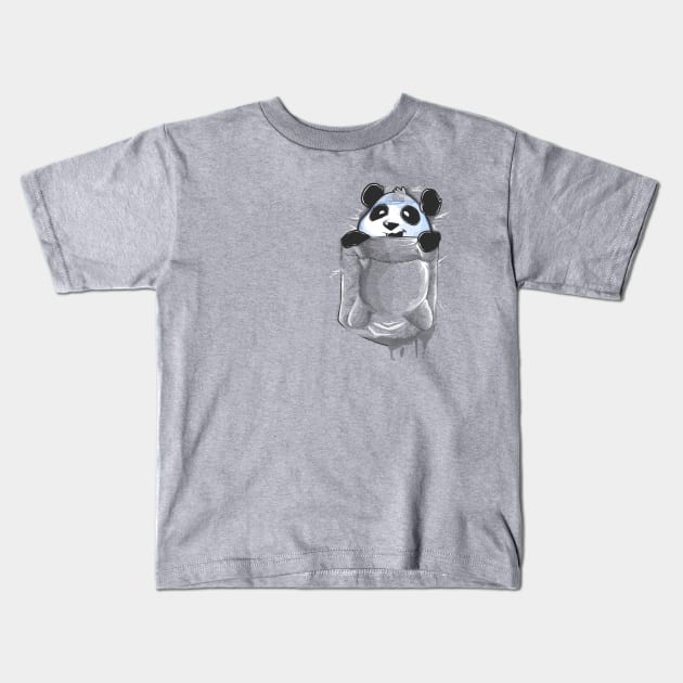 Pocket Panda Kids T-Shirt by AlbertoArni